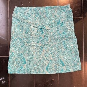 Talbots Aqua Paisley Midi Skirt